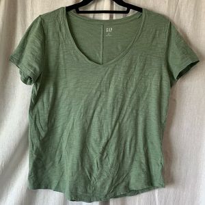 Gap sage green Easy T v-neck. Size medium.